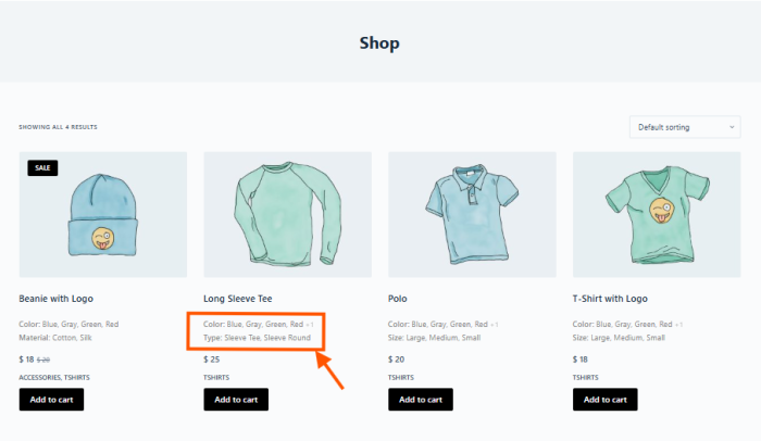 Product Attributes on Shop And Archive Pages for WooCommerce Shop Page